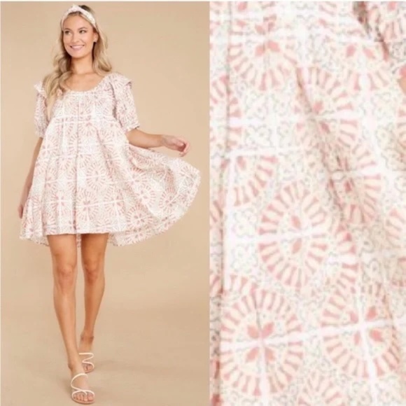 Cleobella Ferris Tile Print Mini Dress Medium - Picture 1 of 10